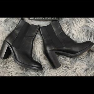 COS Chelsea leather black booties
